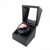 Cumpara ieftin Watch Winder 1 + 0 - Piele Ecologica Neagra cu Imprimeu Strut - WW3903, Watchbox