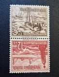 Germania (Deutsches Reich 1937) Pereche T&ecirc;te-B&ecirc;che "WHW 1937 - Navigație &amp; Salvamar" (3+2Pf Brun &amp; 12+6Pf Roșu, MINT / Neștampilată) CLK1