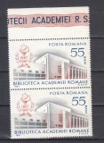 A11 TX10 4 - 1967 - Centenarul bibliotecii Academiei romane - pereche de doua timbre