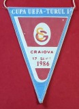 Fanion meci fotbal (anii`80) UNIVERSITATEA CRAIOVA - GALATASARAY (UEFA Cup 17.09.1986)
