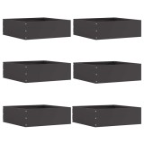 vidaXL Margine pentru gazon 6 pcs Negru 40 x 40 x 13 cm Oțel 874703