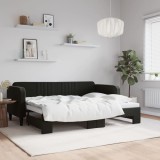 vidaXL Pat de zi cu extensie, negru, 80x200 cm, catifea