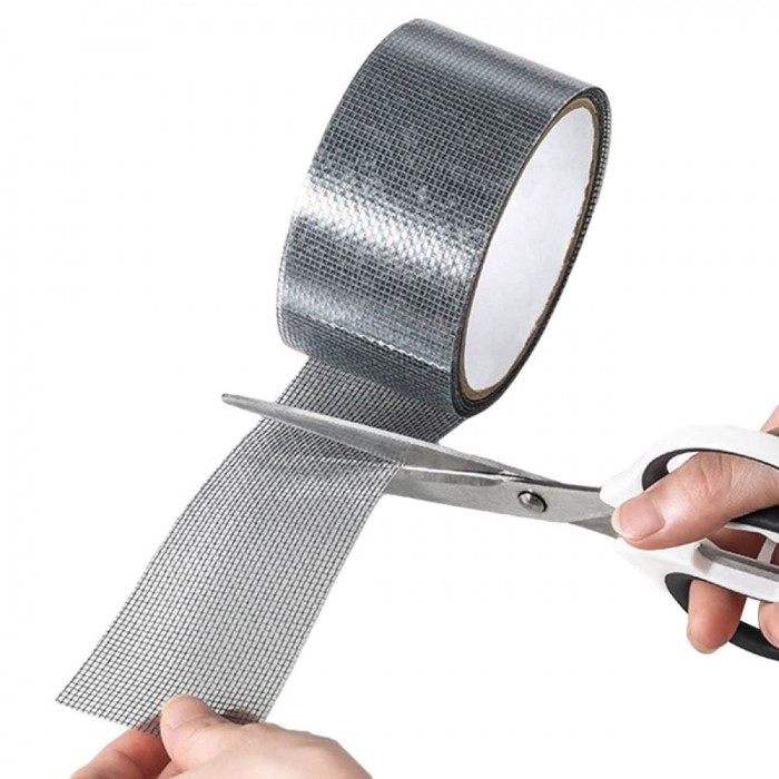 Bandă Reparatoare Plasă, 2m x 5cm, Gri, Adeziv Rezistent la Apă
