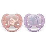 Philips Avent Ultrasoft SCF091/09 0-6 m suzetă Animal Girl 2 buc