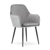 Scaun stil fotoliu bucatarie/living, Artool, Lugo, catifea, metal, argintiu si negru, 57.5x56.5x86.5 cm, Leobert