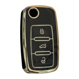 Husa de protectie Premium pentru cheie Volkswagen tip briceag, compatibila cu VW Polo, Golf, Passat, Beetle, Caddy, Transporter, T5, Tiguan, Jetta, Sk