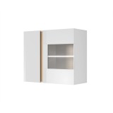 Cumpara ieftin Vitrina suspendabila pal alb maro stejar grandson alb lucios City 96.5x40x82.5 cm
