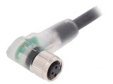 Cablu de Conectare M8 PIN 3 &icirc;n Unghi 10m 60VAC 4A PUR