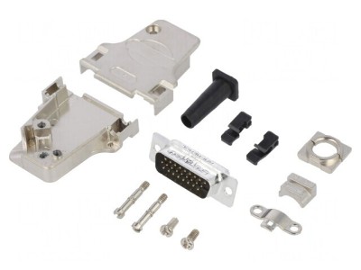 Conector D-Sub 26P Tată 45&amp;deg; Lipire Cablu Gold foto