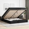 VidaXL Cadru de pat otoman saltea neagră 160x200cm piele artificială