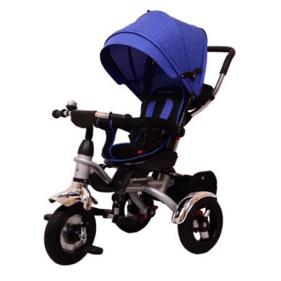 Tricicleta pentru copii Lux Trike cu scaun pivotant la 360 grade, albastru foto