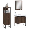 VidaXL Set dulapuri de baie, 3 piese, stejar maro, lemn prelucrat 3214348