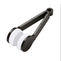 Instrument cu 2 capete din microfibra pentru curatarea si intretinerea lentilelor de ochelari, 7&times;2 cm, Negru