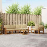 vidaXL Set de canapele de exterior cu pernă 7 pcs Natural și Bej 3366051
