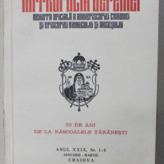 MITROPOLIA OLTENIEI , REVISTA OFICIALA A ARHIEPISCOPIEI CRAIOVEI SI A EPISCOPIEI RAMNICULUI SI ARGESULUI , ANUL XXIX , NR. 1-3 , IANUARIE - MARTIE ,