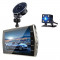 Resigilat Camera Video Auto DVR Dubla FullHD Techstar&reg; T667 Unghi 170&deg; Display 4&quot;, Senzori Miscare si Night Vision
