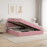 Cumpara ieftin Pat cu storage cu headboard Roz 160 x 200 cm Catifea