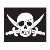 Steag pentru spatii de joaca KBT, 550 x 450 mm, model pirat, sistem de ancorare, 3 ani+