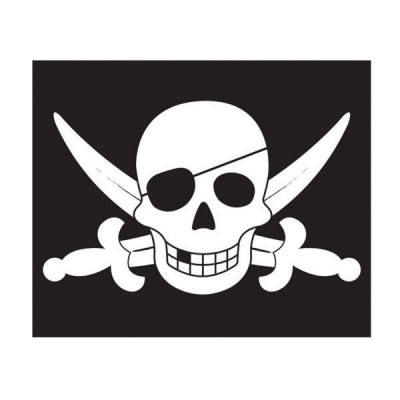 Steag pentru spatii de joaca KBT, 550 x 450 mm, model pirat, sistem de ancorare, 3 ani+ foto