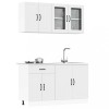 vidaXL Set 4 piese dulapuri bucătărie Lucca, lemn prelucrat alb, modulare, depozitare, picioare reglabile