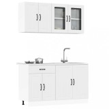 Set dulap de bucătărie din 4 piese &bdquo;Kalmar&rdquo; Lemn prelucrat alb