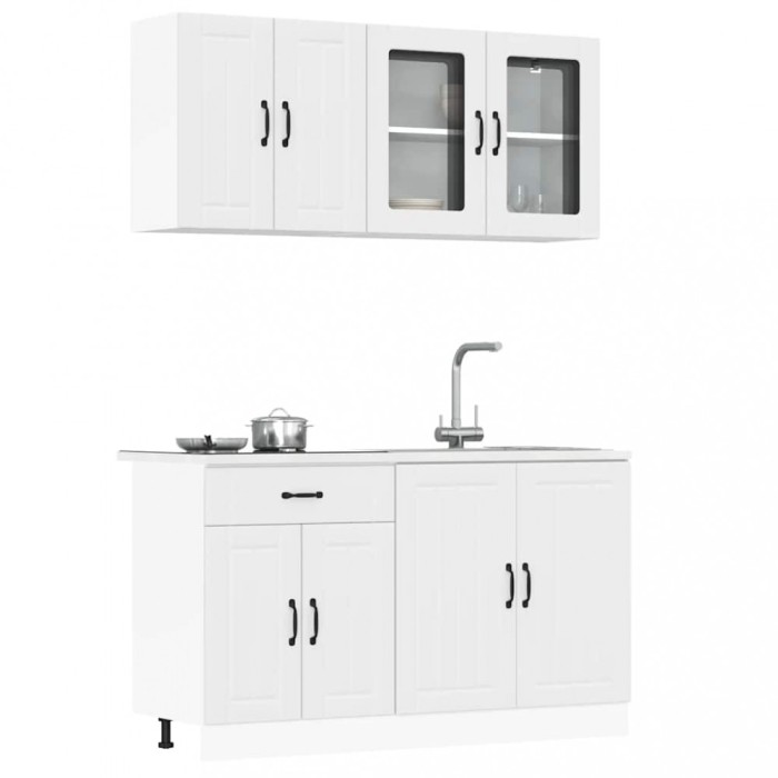 Gossi set dulap de bucatarie din 4 piese &bdquo;kalmar&rdquo; lemn prelucrat alb