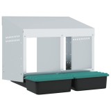 Cumpara ieftin Cuibar pentru gaini cu 2 compartimente, montat pe perete, otel galvanizat