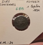 685 Insulele Ionice, Ionian Islands, 1 Lepton 1862, KM#34, Buna