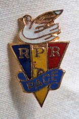 PACE Republica Populara Romana, anii 1950, porumbelul pacii insigna din per RPR