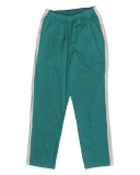 Pantaloni Medicali Pe Stil, Turcoaz inchis cu dunga alba cu Elastan cu Elastic - L