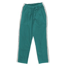 Pantaloni Medicali Pe Stil, Turcoaz inchis cu dunga alba cu Elastan cu Elastic - L