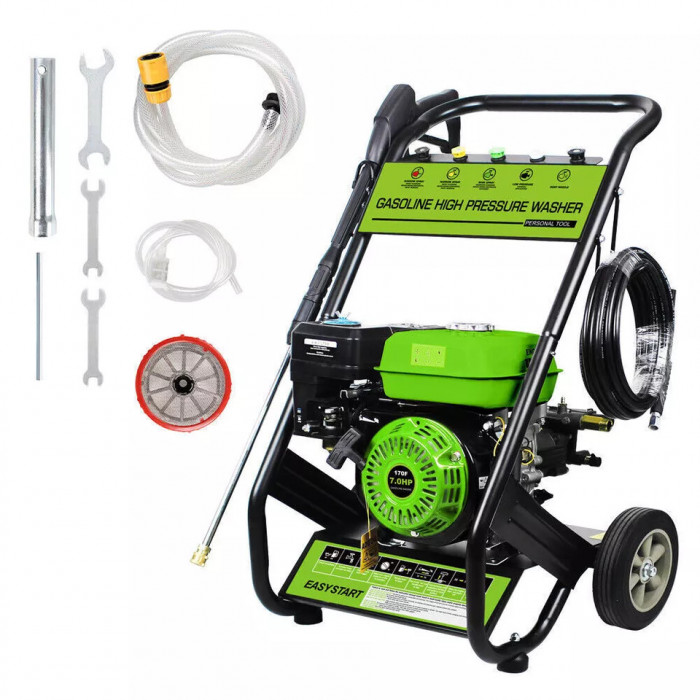 Gas Pressure Washer with 5 Nozzles and Q Wheels