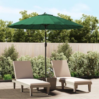 vidaXL Umbrelă de soare de exterior, st&amp;acirc;lp aluminiu, verde, 270 cm 47304 foto
