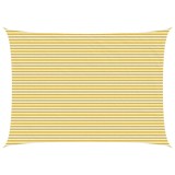 vidaXL P&acirc;nză de umbră Galben și alb 5 x 6 m HDPE 42032838