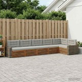 vidaXL Set de canapele de exterior 6 pcs Natural și gri deschis 3383429