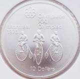 28 Canada 10 Dollars 1974 Montreal Cycling km 95 argint, America de Nord