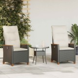 vidaXL Scaun de grădină rabatabil Negru și Crem 64 x 57,5 x 112 cm 42026864