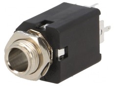 Conector Jack 6,3mm soclu mama mono THT drept foto
