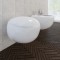 Set de toaletă &amp; bideu suspendate pe perete, alb, ceramică