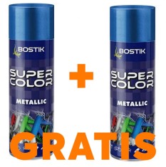 Vopsea spray universala efect metalic Bostik Super Color, lucios, interior/exterior, 400 ml 1 + 1 GRATIS foto