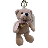 Breloc ursulet crem cu fundita