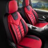 Set Huse Scaune Auto pentru Renault Fluence - Panda Toronto, tip Alcantara, cu fermoare pentru bancheta rabatabila, rosu negru, 11 piese