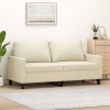 VidaXL Canapea cu 2 locuri, crem, 140 cm, piele ecologică 359138