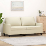 Canapea cu 2 locuri, crem, 140 cm, piele ecologica GartenMobel Dekor, vidaXL
