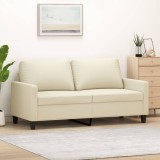VidaXL Canapea cu 2 locuri, crem, 140 cm, piele ecologică 359138