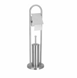 Suport vertical din inox pentru hartie igienica si perie WC