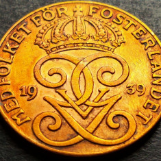 Moneda istorica 2 ORE - SUEDIA, anul 1939 *cod 1339 B = GUSTAF V