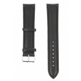 Curea de ceas din piele mata, 16 mm x 20 cm, negru, Time Veranda
