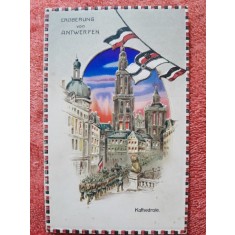 Carte postala, Eroberung von Antwerpen, Cathedrale, perioada interbelica