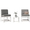 Set mobilier gradina Gossi, 3 piese, lemn masiv pin, alb, masa + 2 scaune, terasa/curte